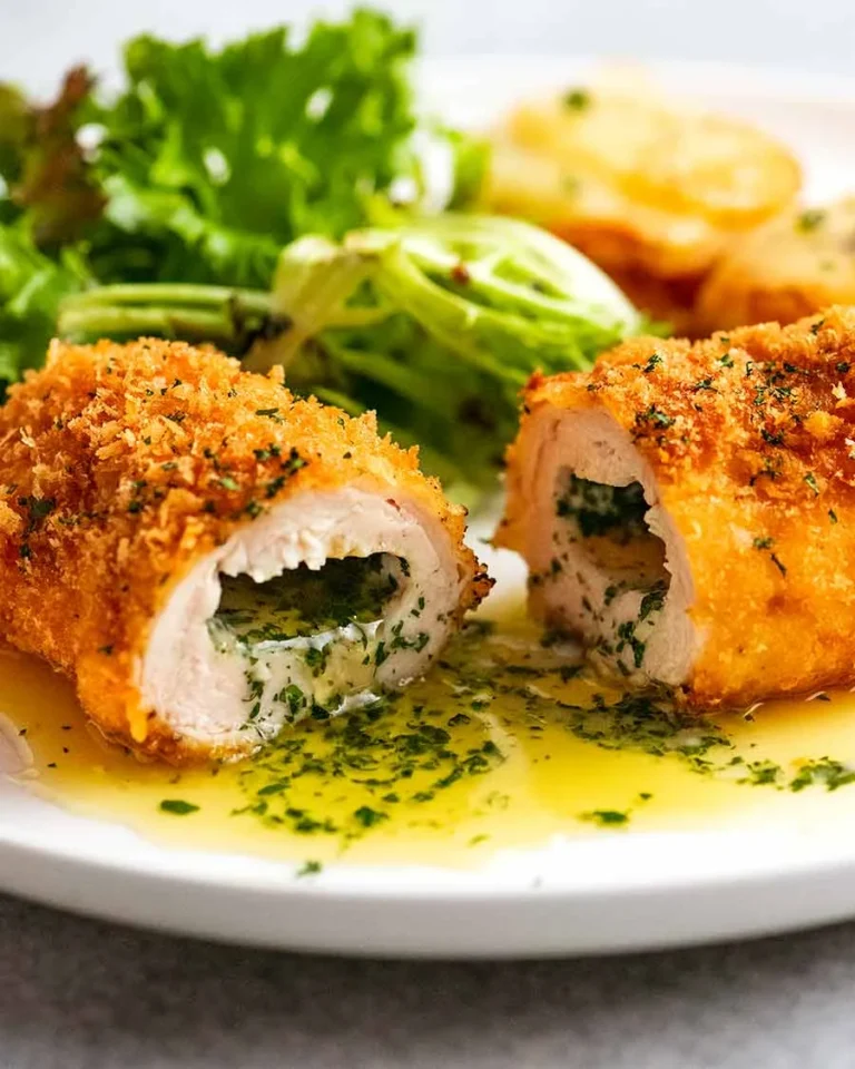 Chicken Nepiev (Creamy Garlic-Stuffed Breaded Chicken)